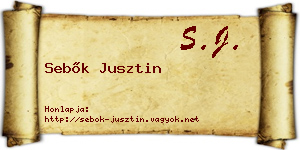 Sebők Jusztin névjegykártya